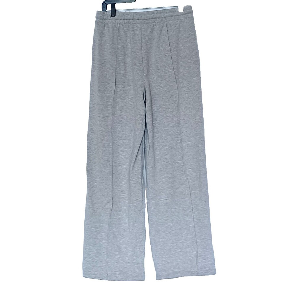 Velocity Terry Molly Women’s L Gray Pintuck Sweatpants Drawstring Pockets NWT - Picture 2 of 12